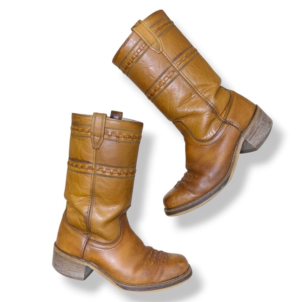 Vintage Acme Dingo Boots Men Size 11 D Western Frye Style Rodeo Cowboy Circle A